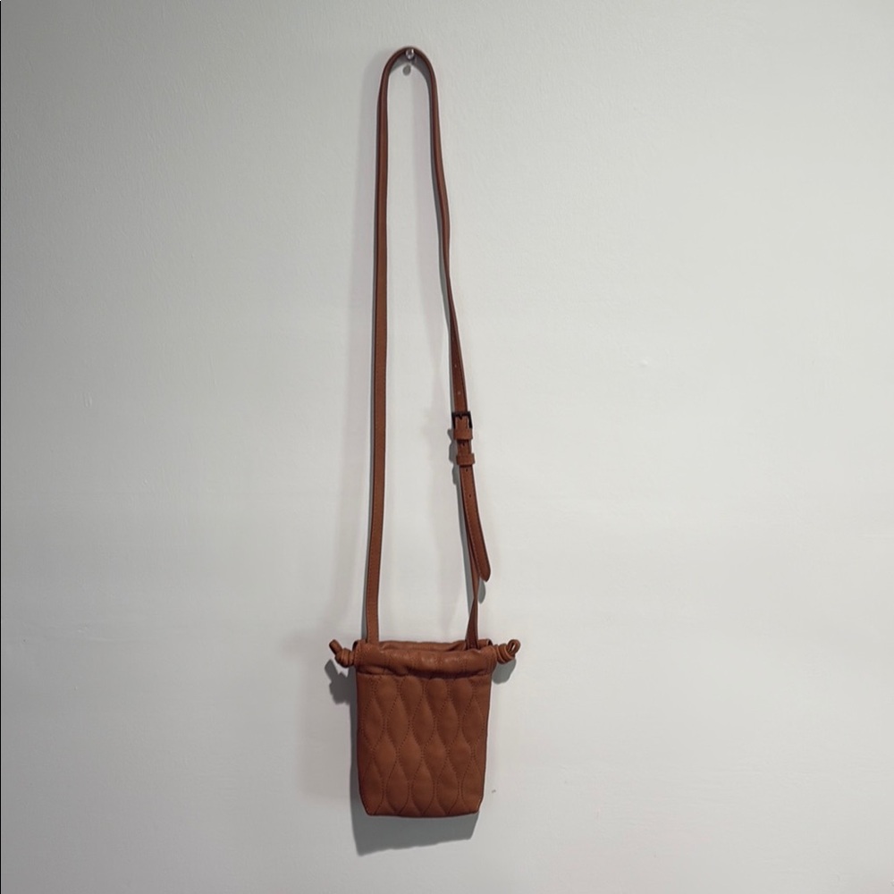 NWOT Tan Quilted Crossbody Bag